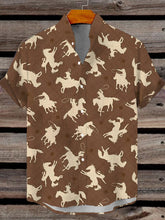 Westliches Hemd mit Jeans druck Kurzarm für Männer